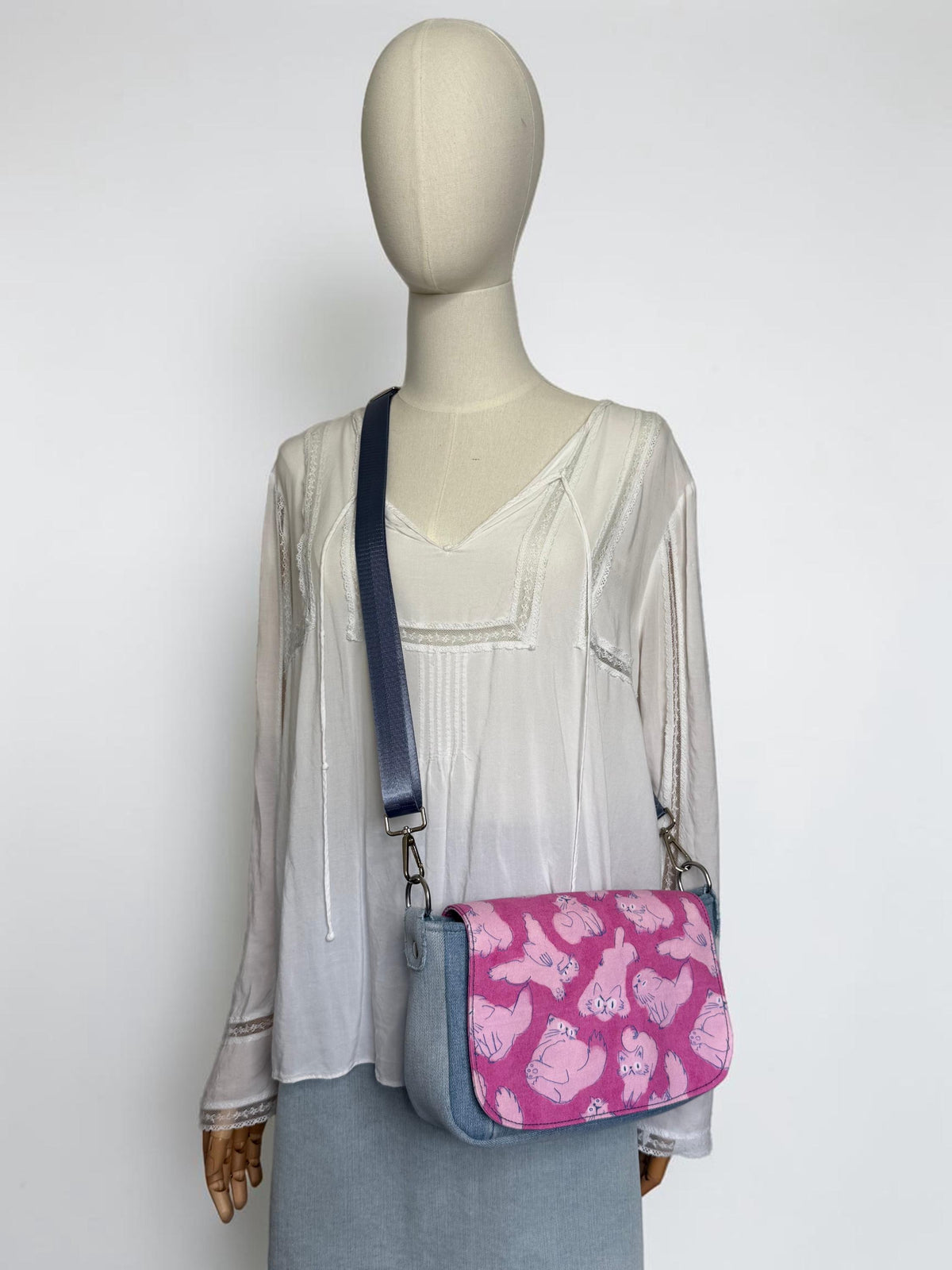 Frisky Kitty Saddlebag Crossbody Purse