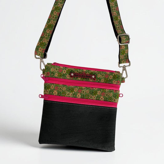 Zippy Floral Cork Crossbody Bag