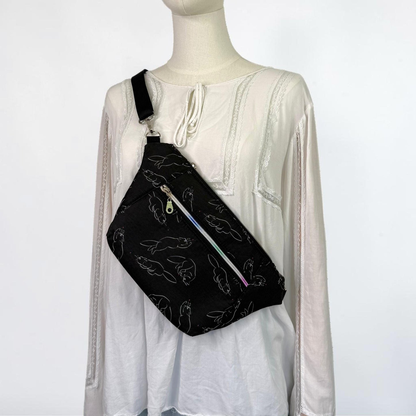 Cat Chasing a Red Dot Sling Bag Belt Bag