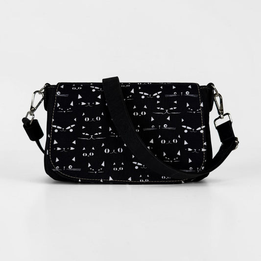 Sneaky Cats and Cork Saddlebag Crossbody Bag Purse