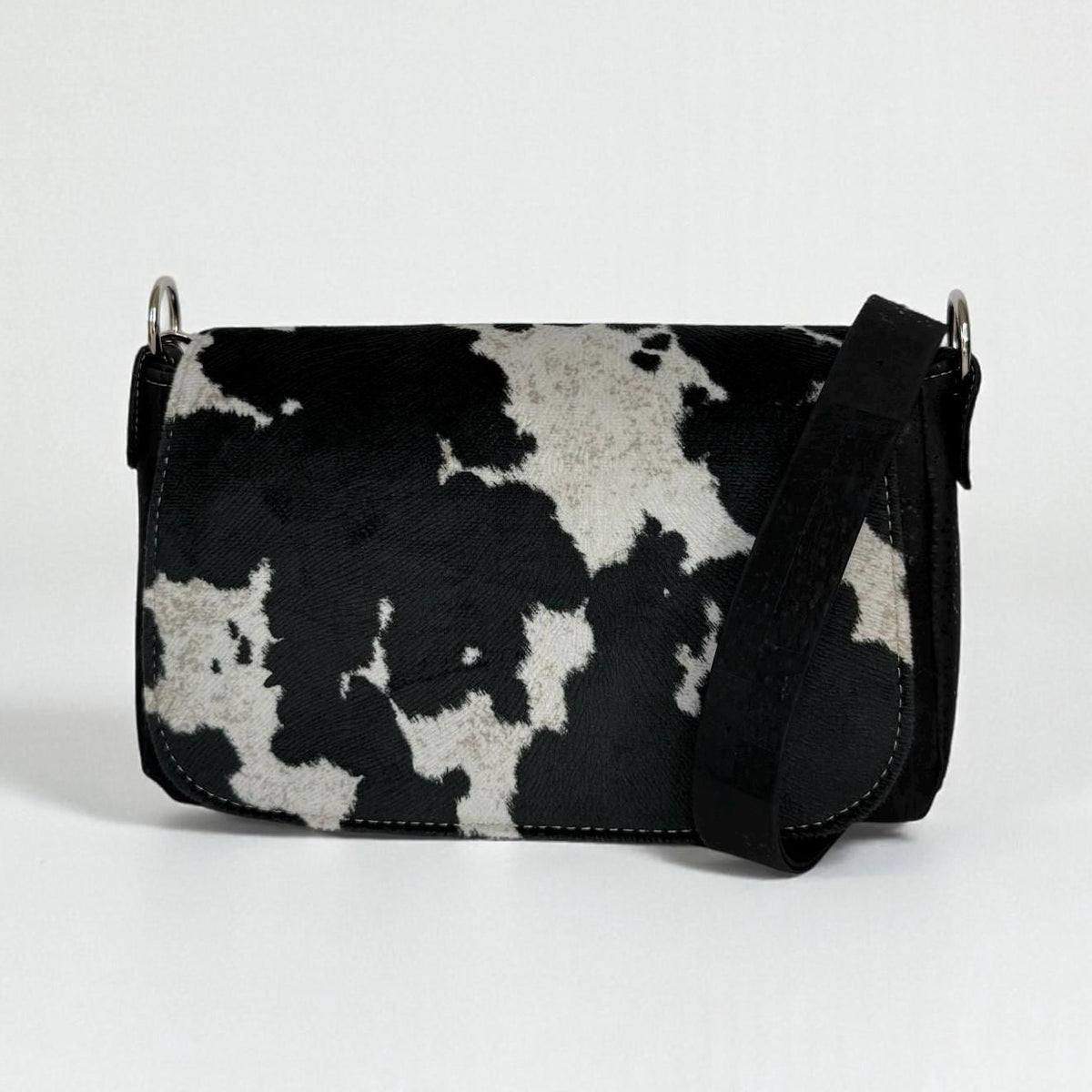 Faux Cowhide and Cork Saddlebag