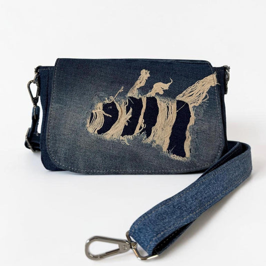 Upcycled Denim Saddlebag Purse