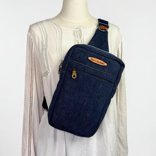 Upcycled Denim Sandhill Sling Bag