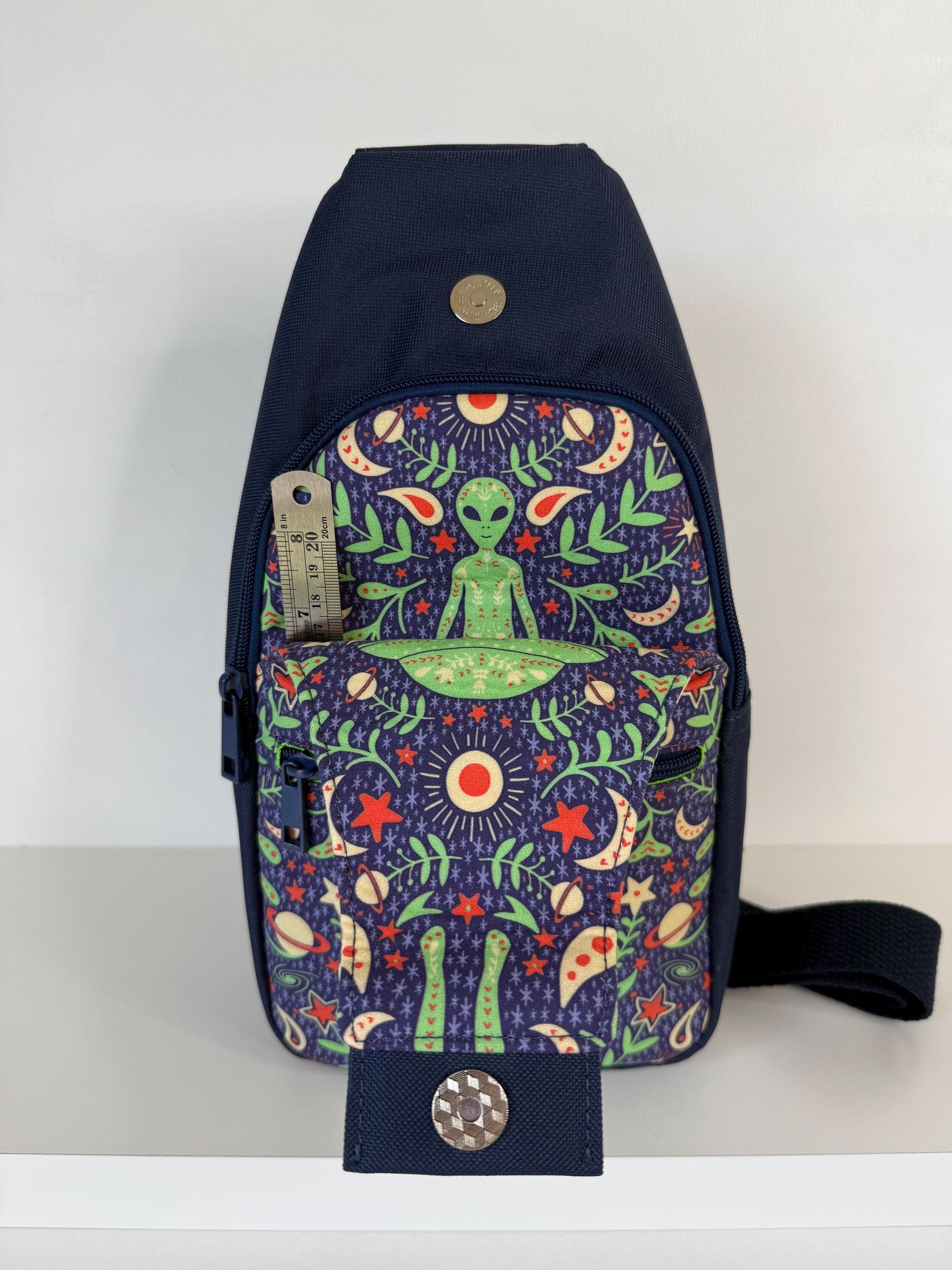 Alien Folk Damask Sling Bag Crossbody Retro Style
