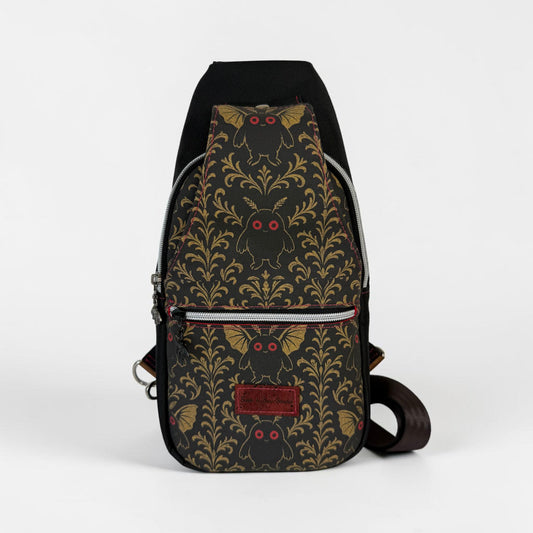 Mothman Damask Sling Bag Crossbody Retro Style