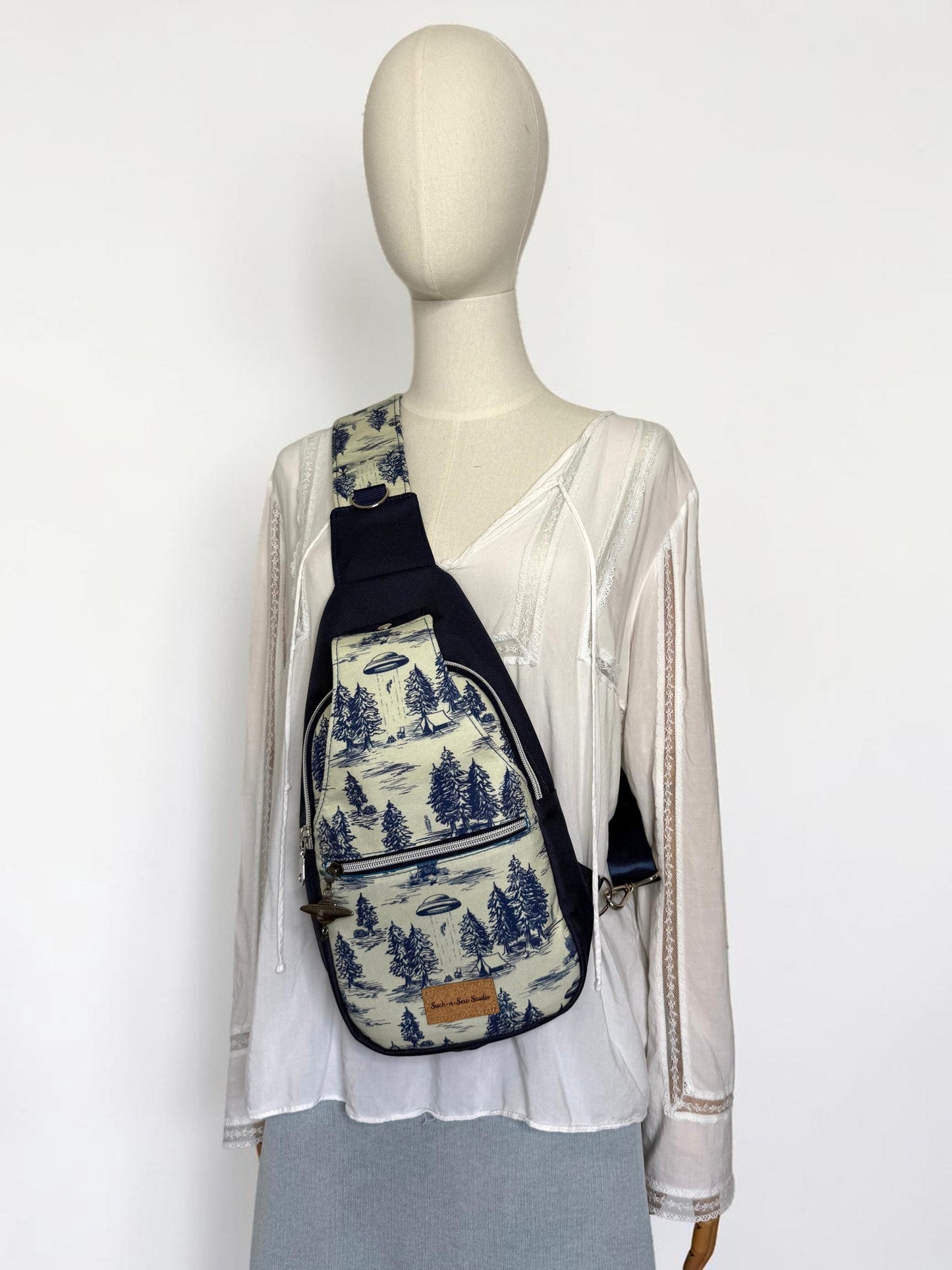 Alien Abduction Sling Bag Crossbody Retro Style