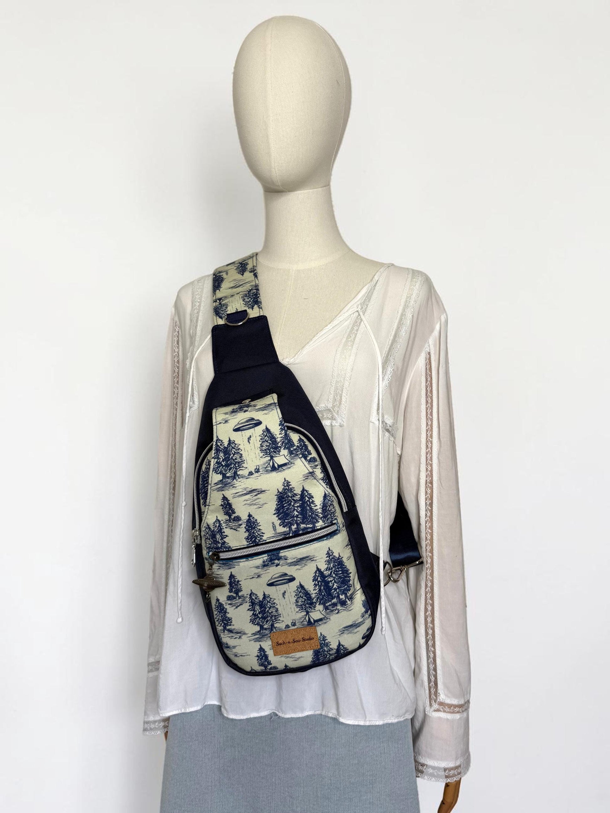 Alien Abduction Sling Bag Crossbody Retro Style