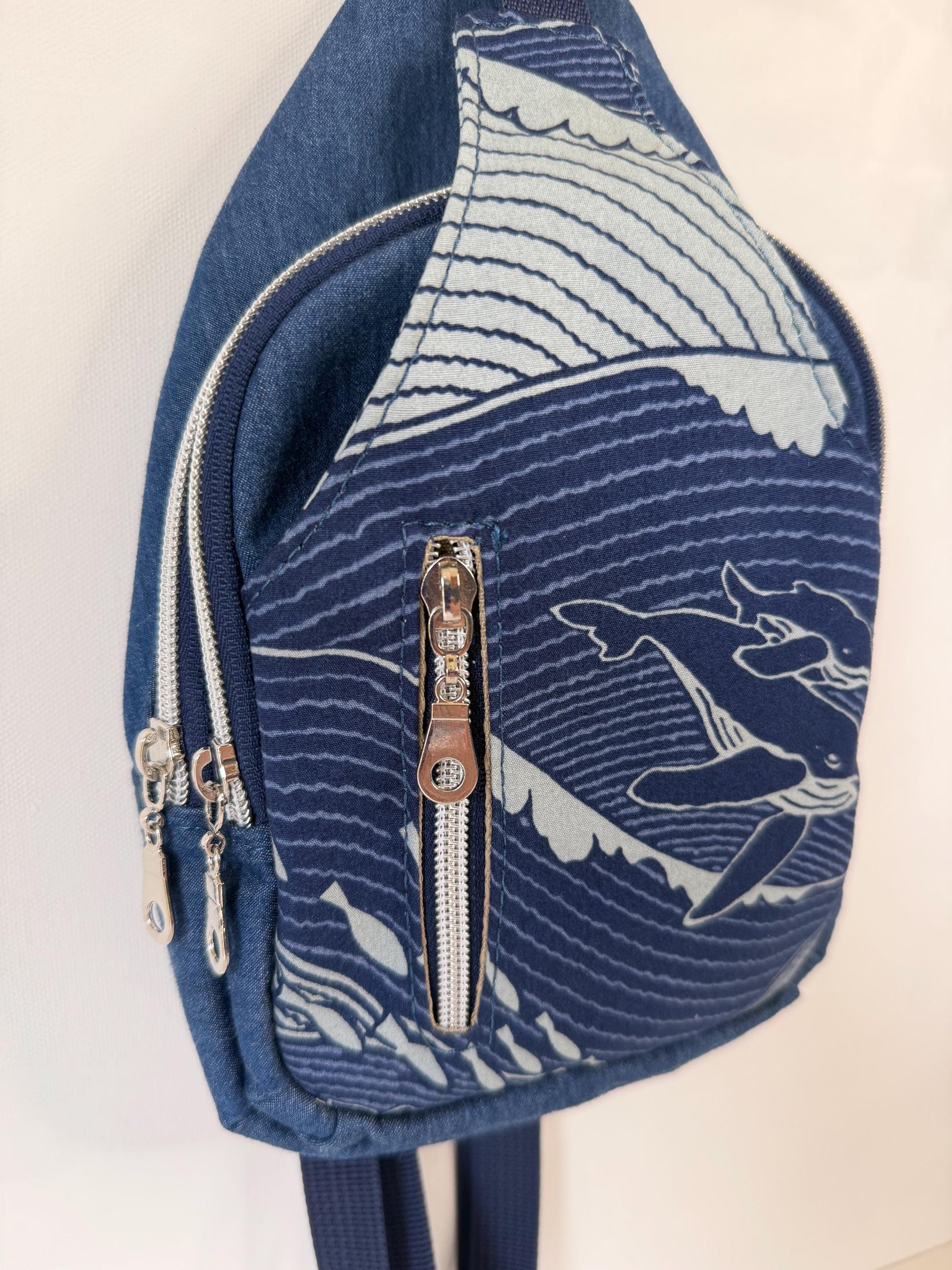 Denim Whales Sling Bag – Mini Crossbody Bag