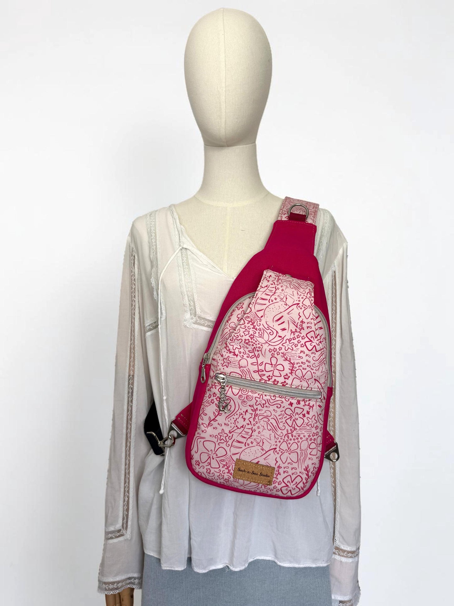 Mermaid on a Seahorse Sling Bag Crossbody Retro Style