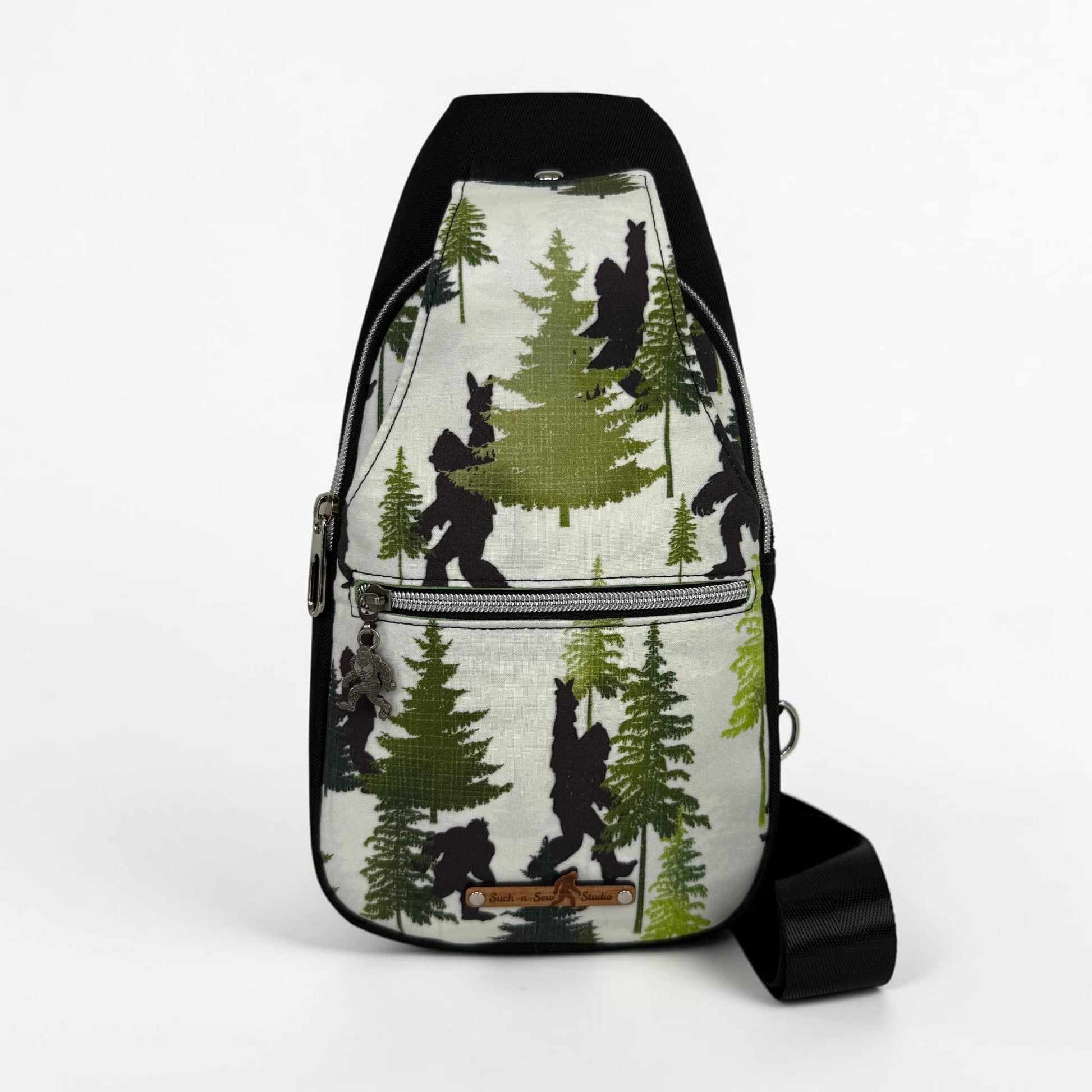 Peace Out Bigfoot Sling Bag Crossbody Retro Style