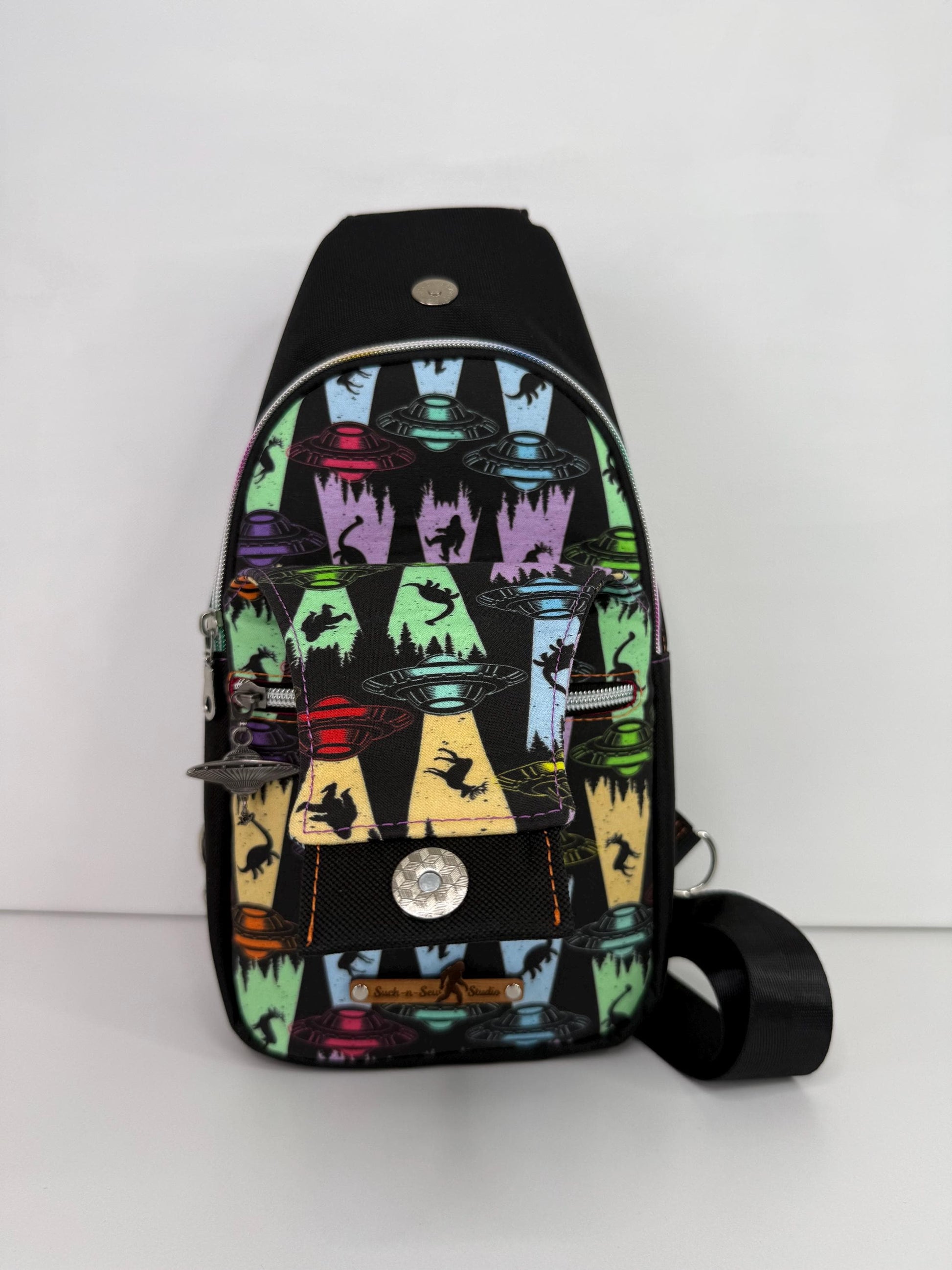 Cryptid Abduction Sling Bag Crossbody Retro Style