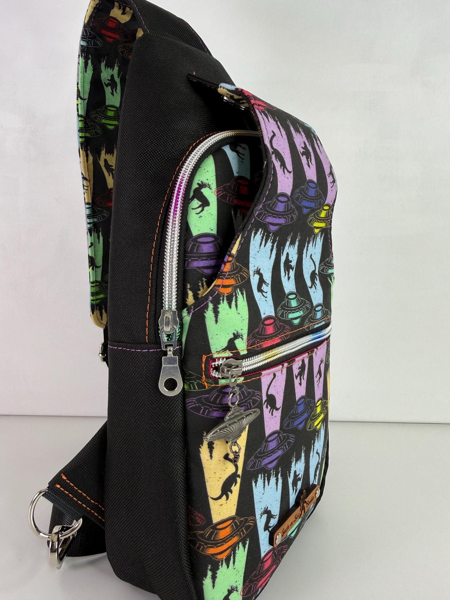 Cryptid Abduction Sling Bag Crossbody Retro Style