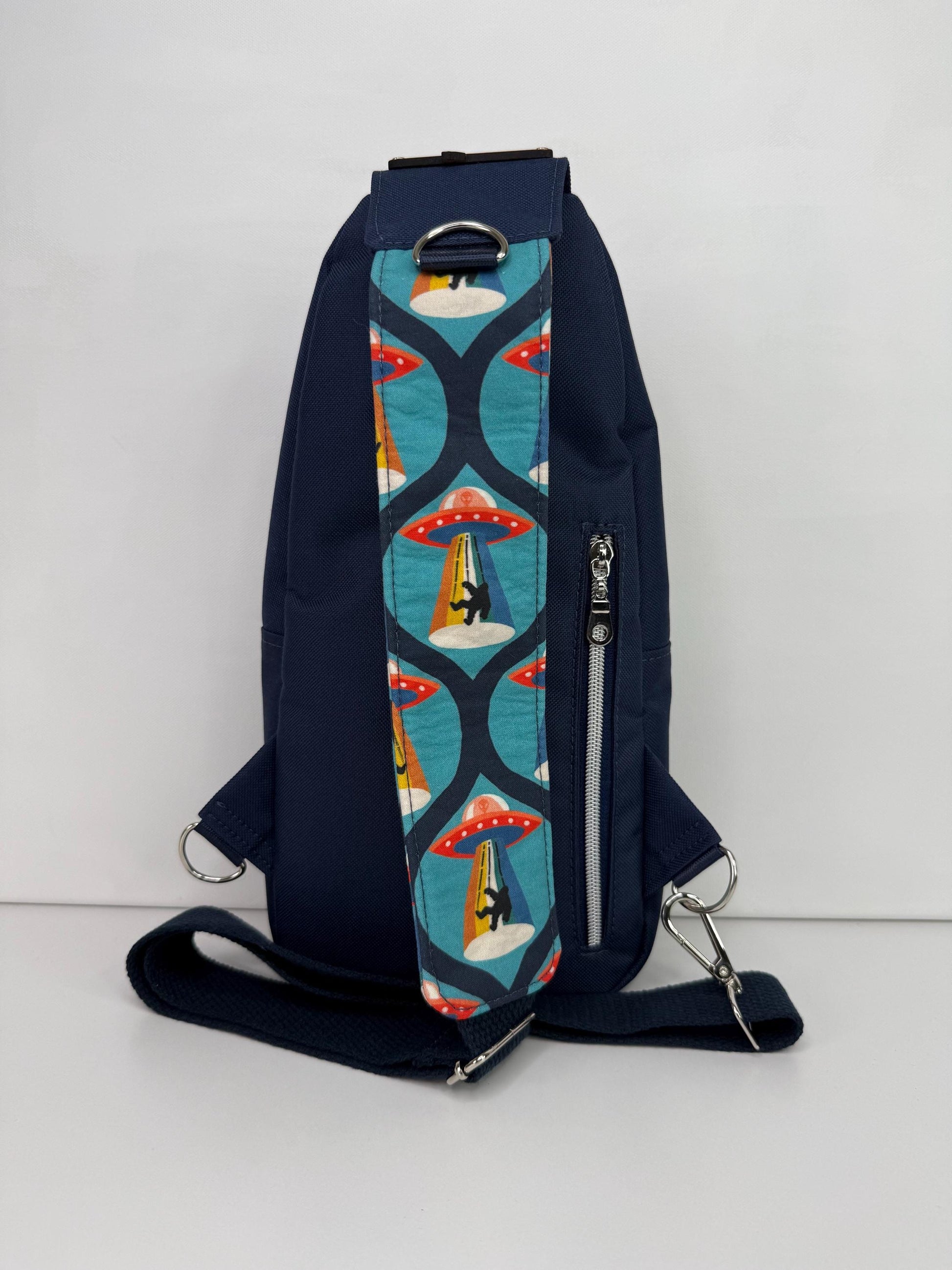 Bigfoot Abduction Sling Bag Crossbody Retro Style