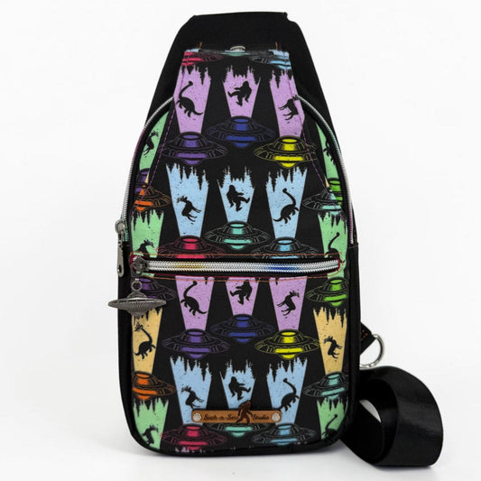 Cryptid Abduction Sling Bag Crossbody Retro Style