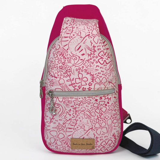 Mermaid on a Seahorse Sling Bag Crossbody Retro Style