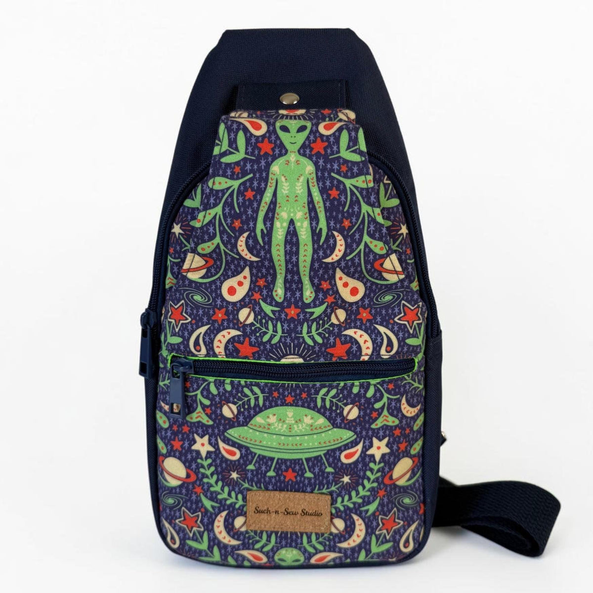 Alien Folk Damask Retro Style Sling Bag