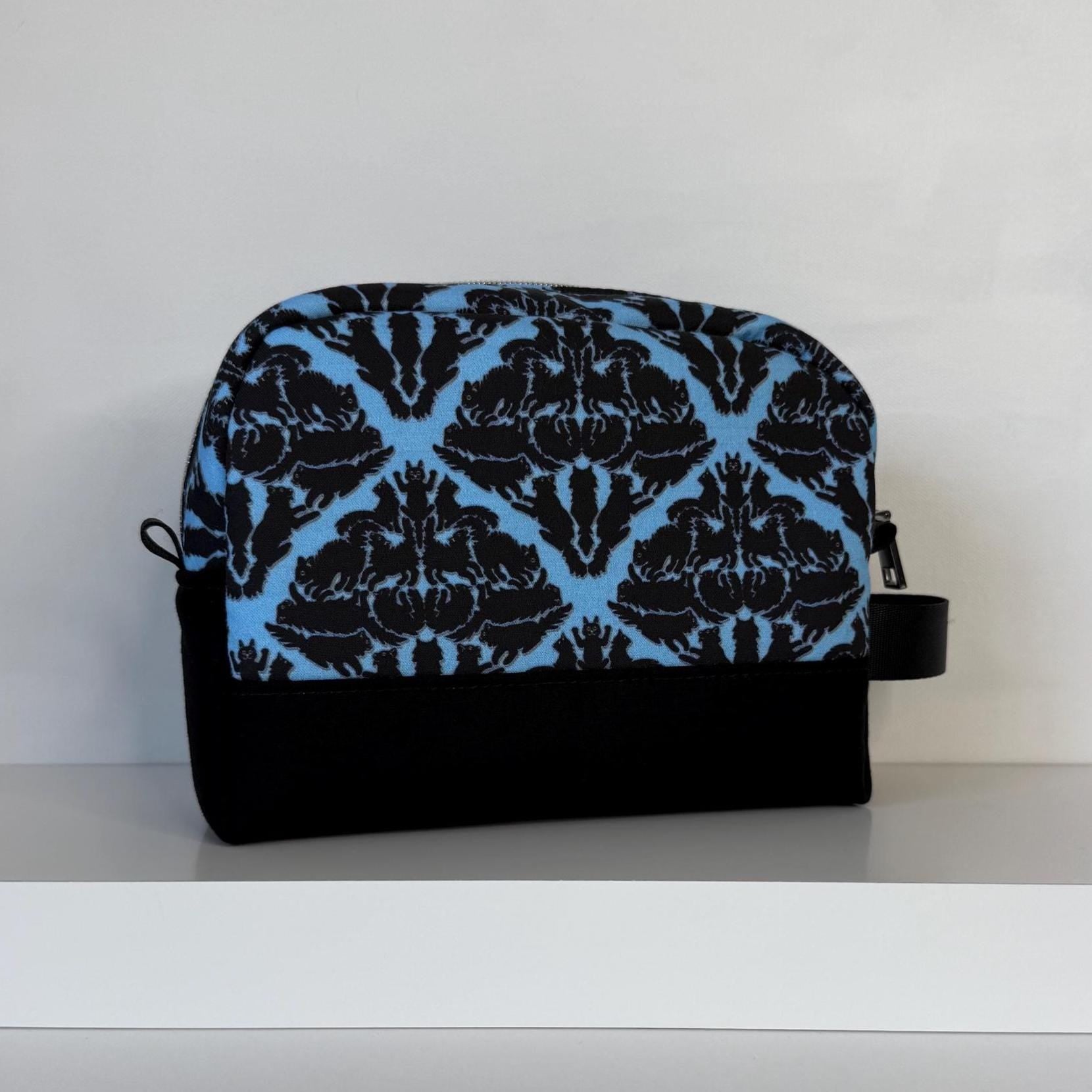 Black Cats Damask Small Zipper Pouch