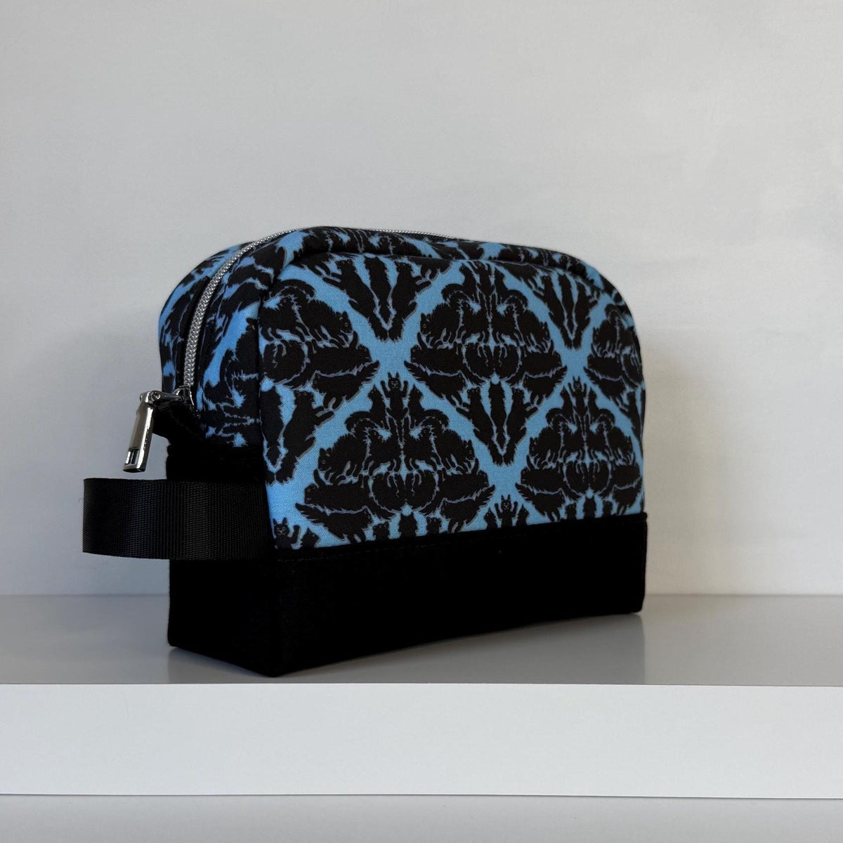 Black Cats Damask Small Zipper Pouch