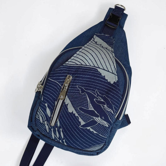 Denim Whales Sling Bag – Mini Crossbody Bag