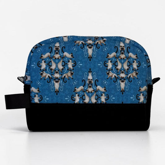 Damask Siamese Cats Small Zipper Pouch