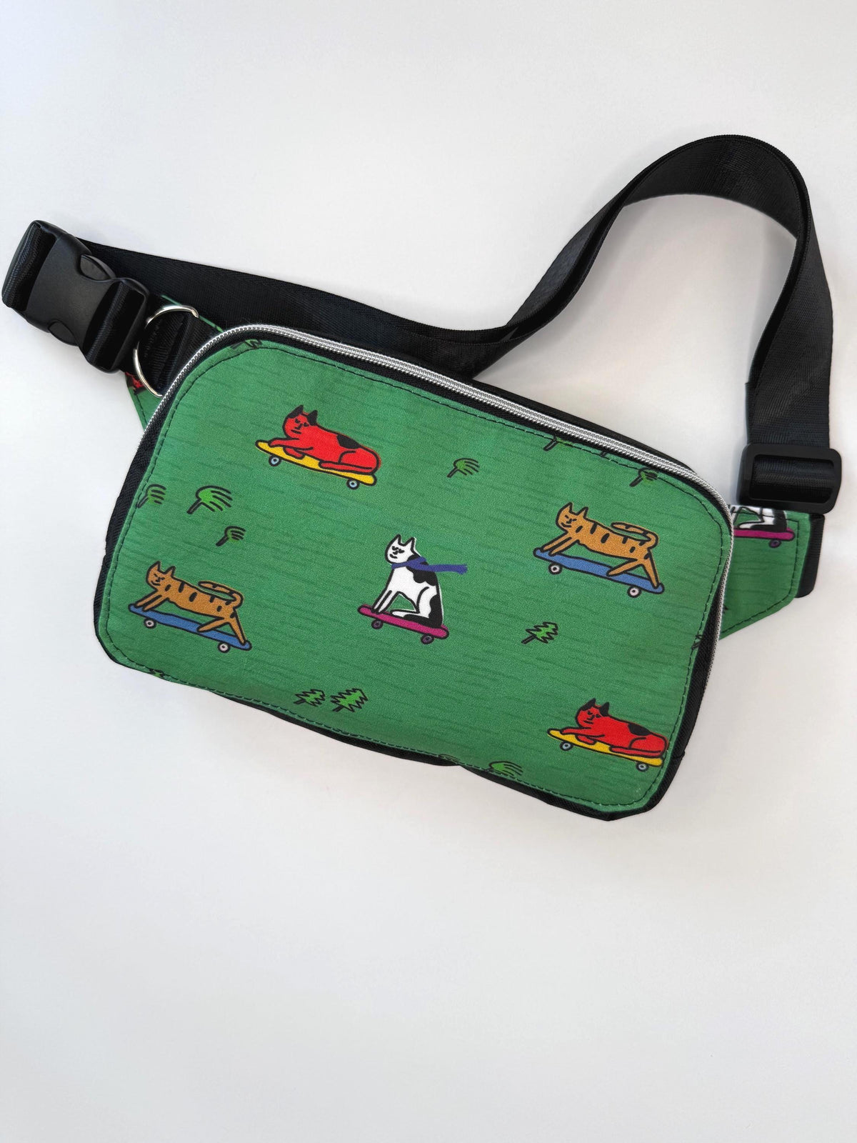 Cats Skateboarding Sling Bag Waist Fanny Pack