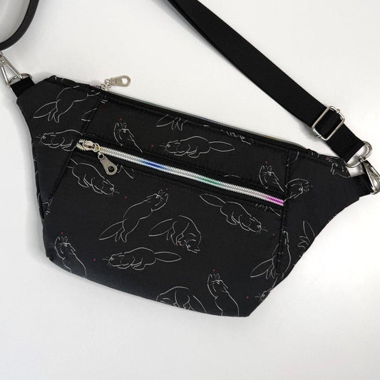 Cat Chasing a Red Dot Sling Bag Belt Bag