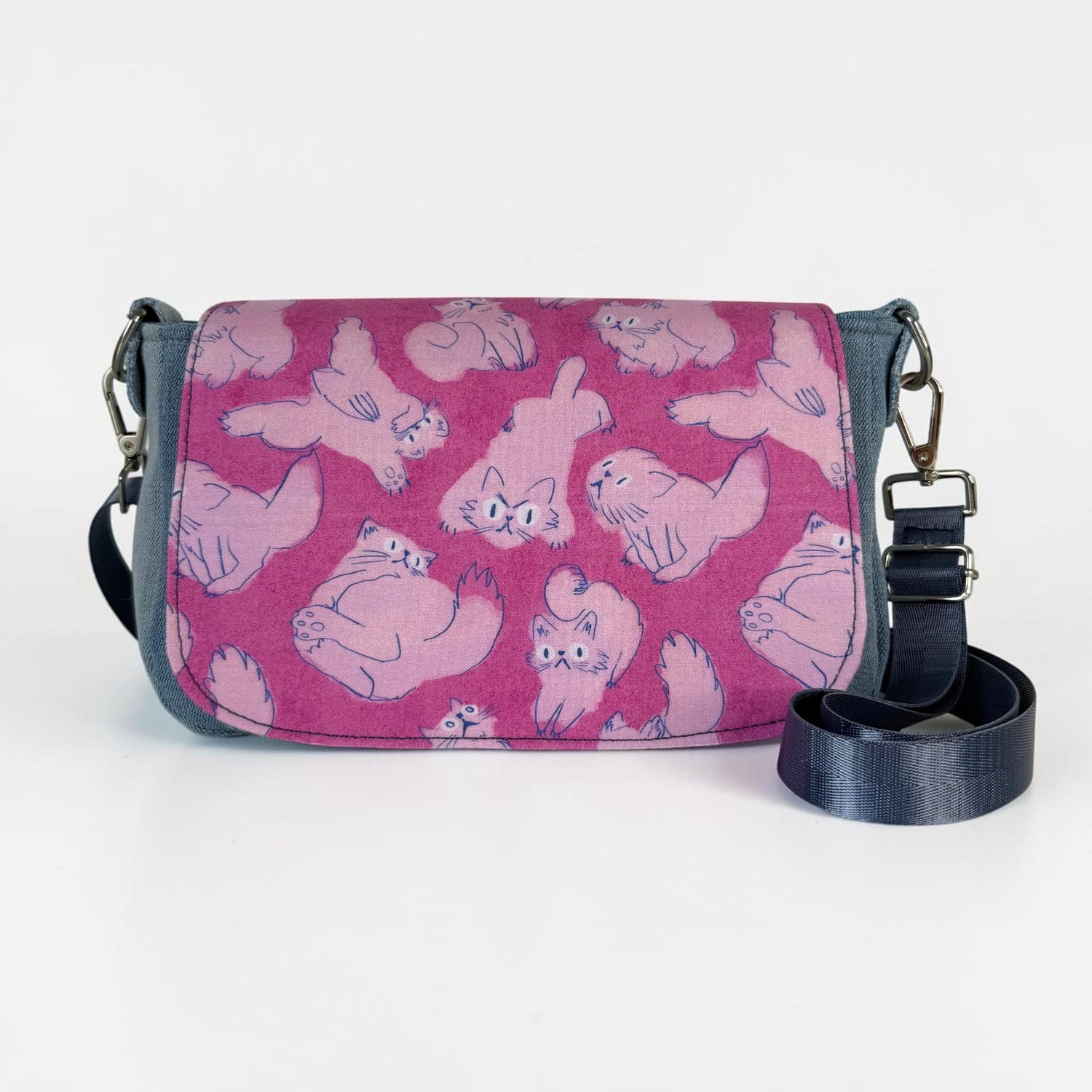 Frisky Kitty Saddlebag Crossbody Bag Purse