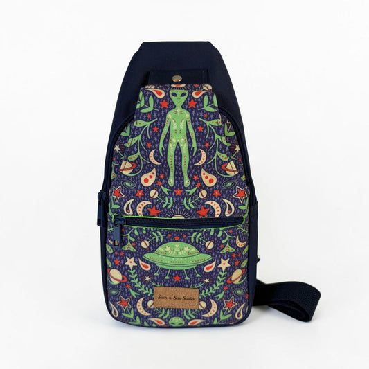 Alien Folk Damask Sling Bag Crossbody Retro Style