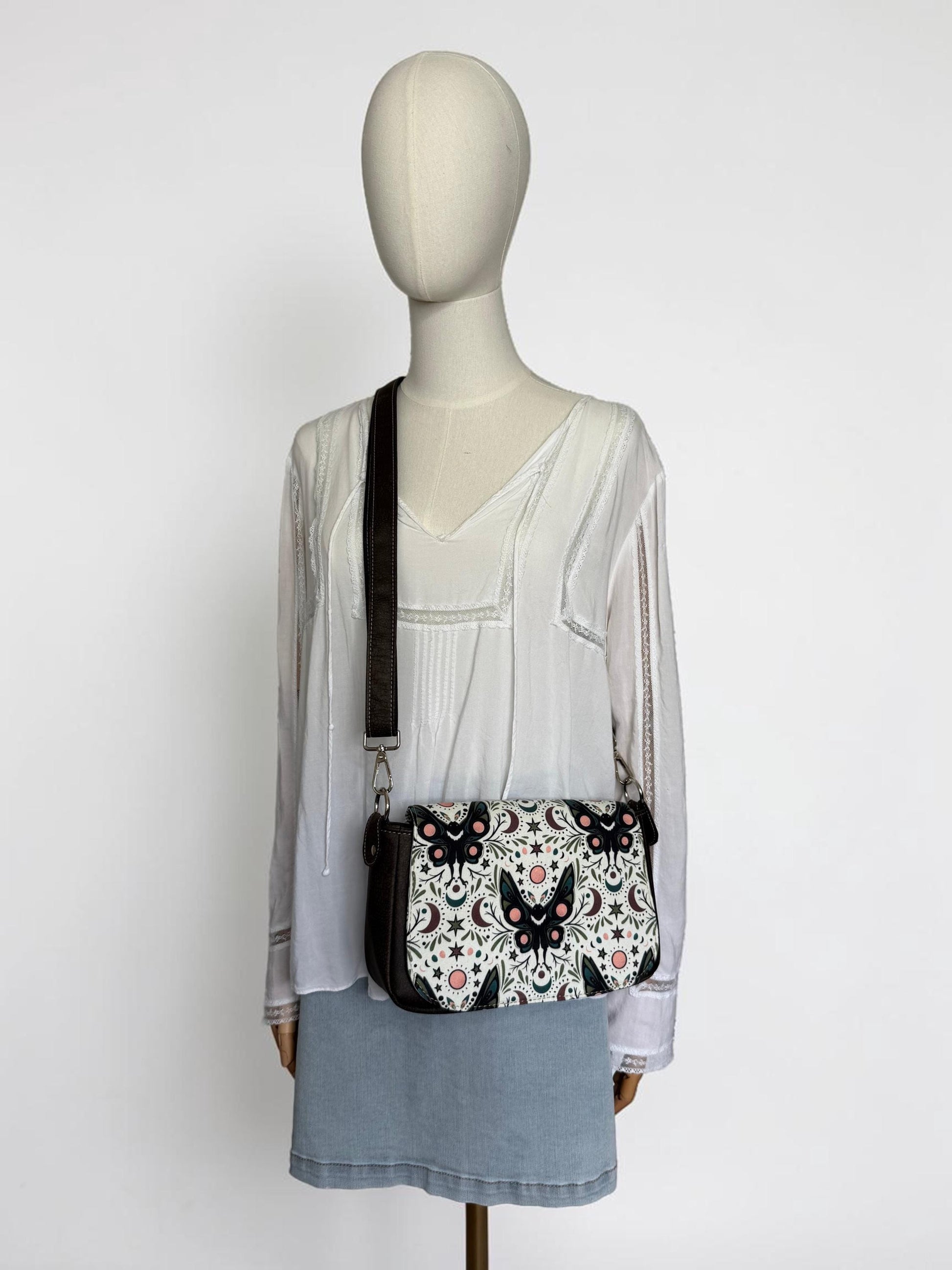 Mothman Folk Damask Saddlebag Crossbody