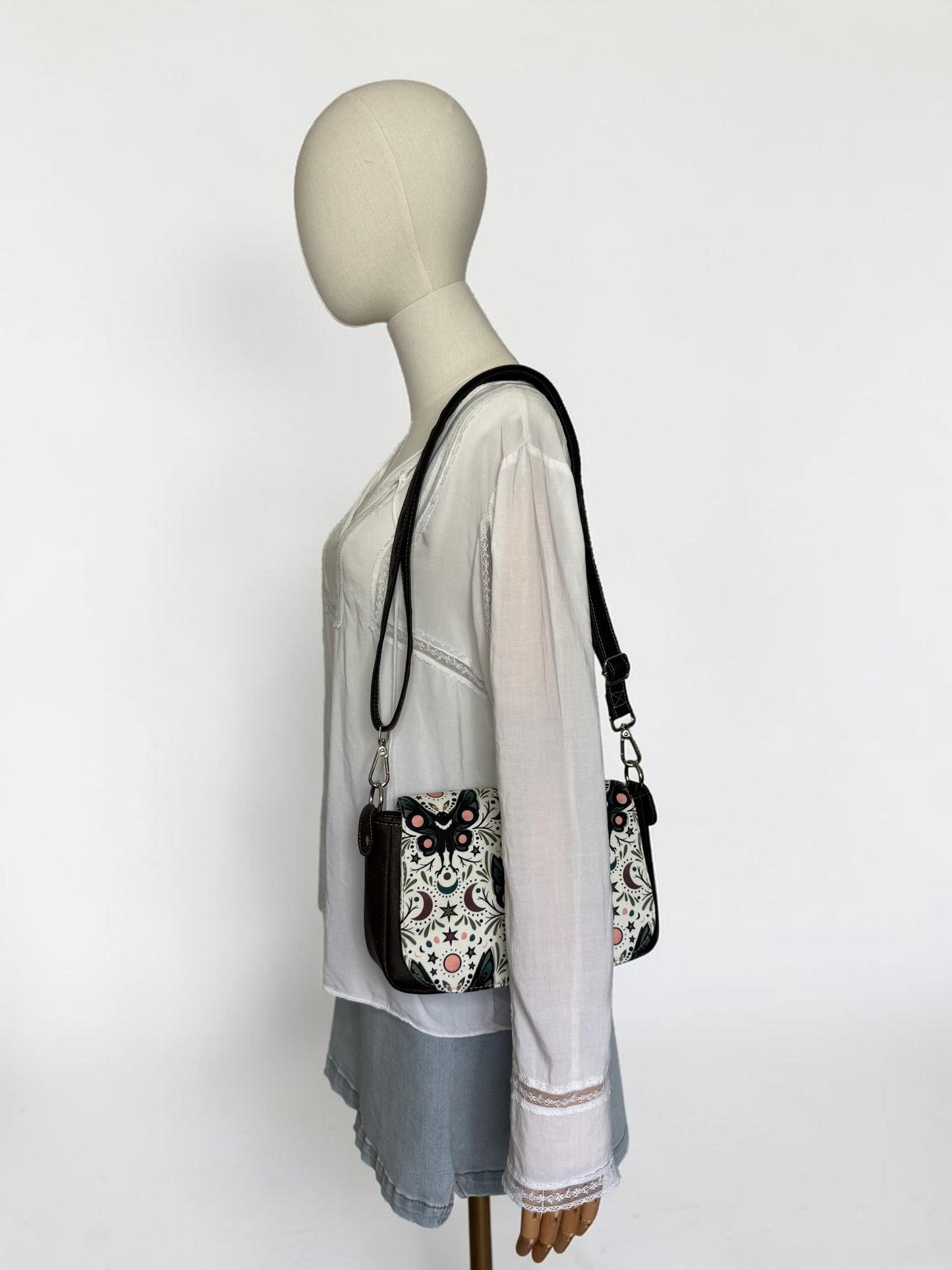 Mothman Folk Damask Saddlebag Crossbody