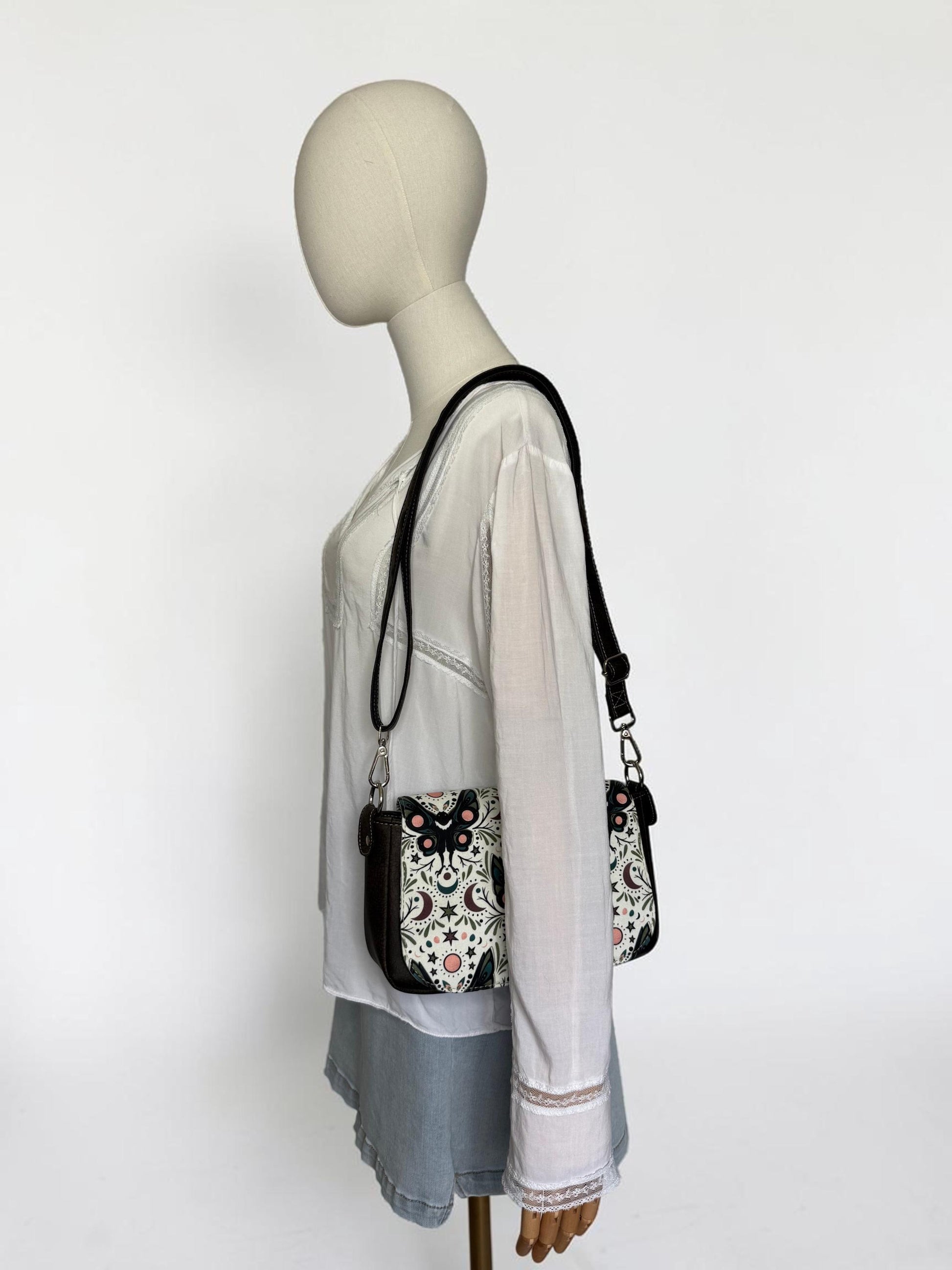 Mothman Folk Damask Saddlebag Crossbody