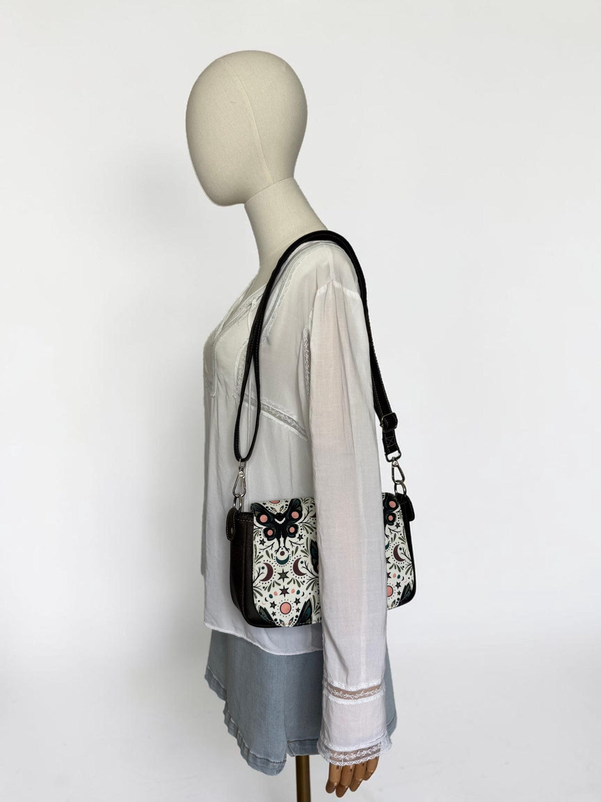 Mothman Folk Damask Saddlebag Crossbody