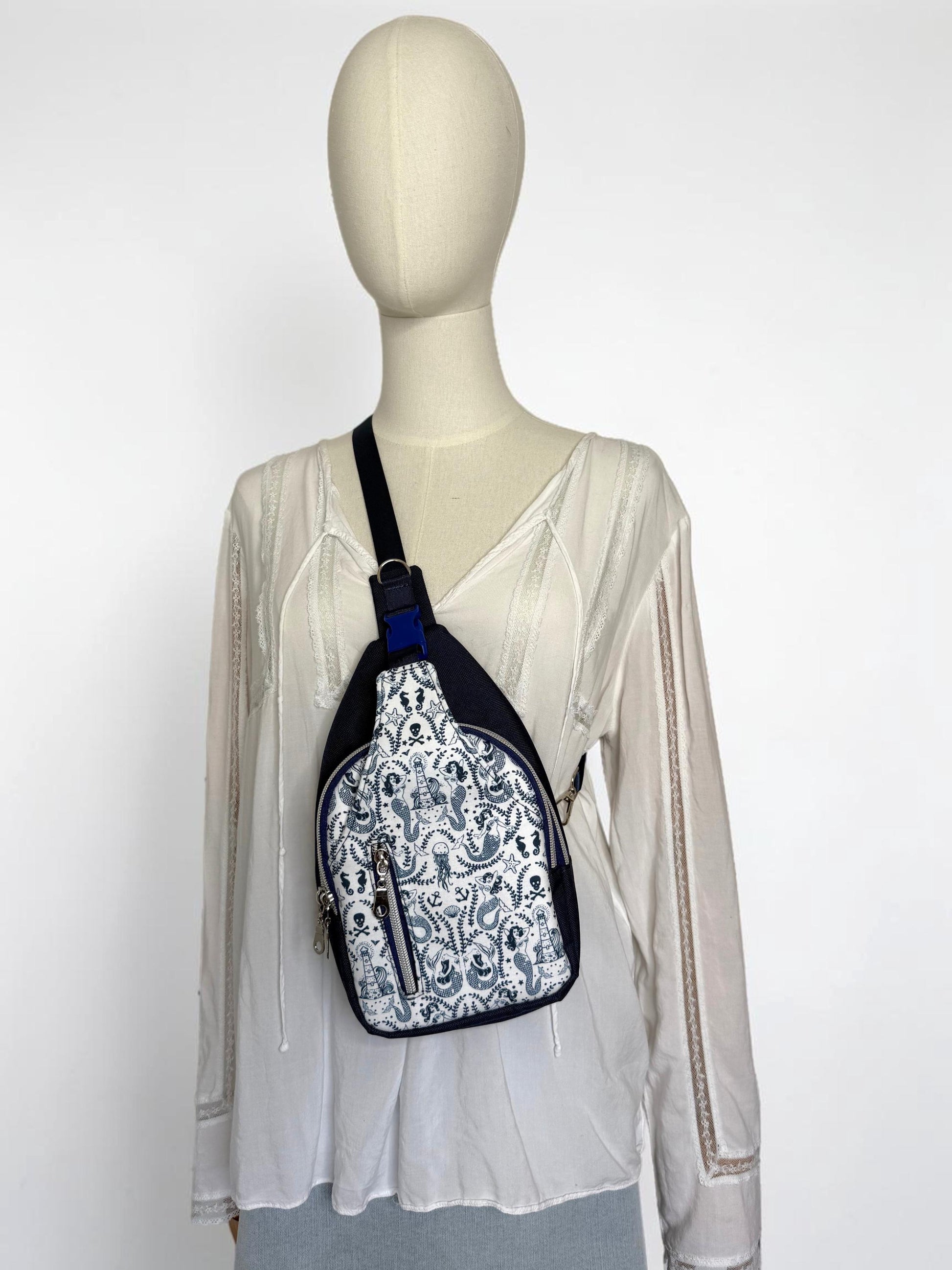 Mermaid Damask Sling Bag Surprisingly Spacious
