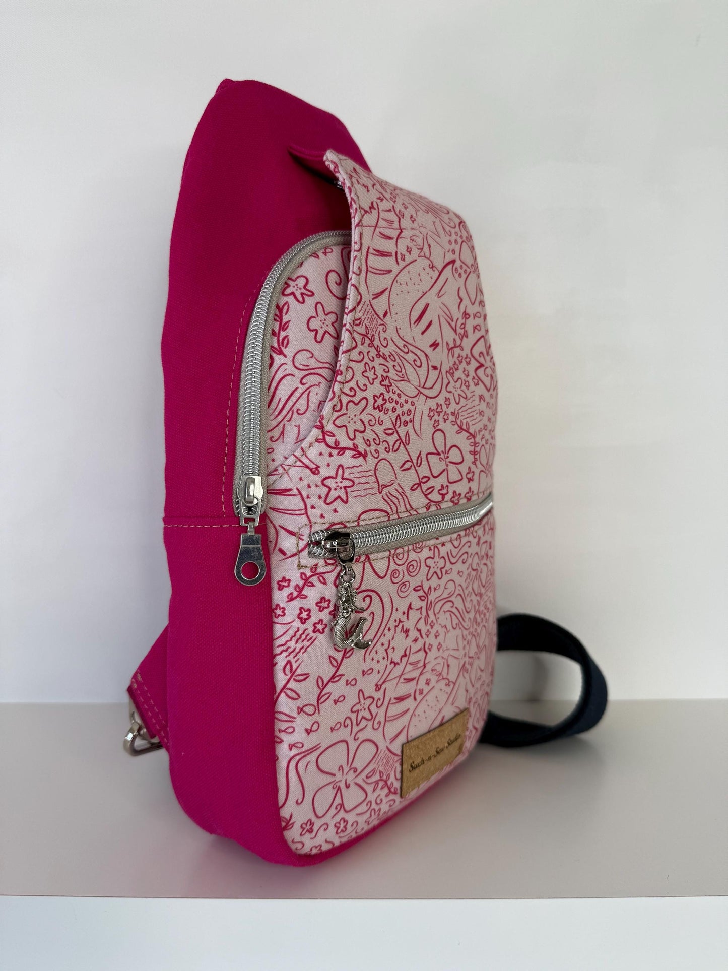 Mermaid on a Seahorse Sling Bag Crossbody Retro Style