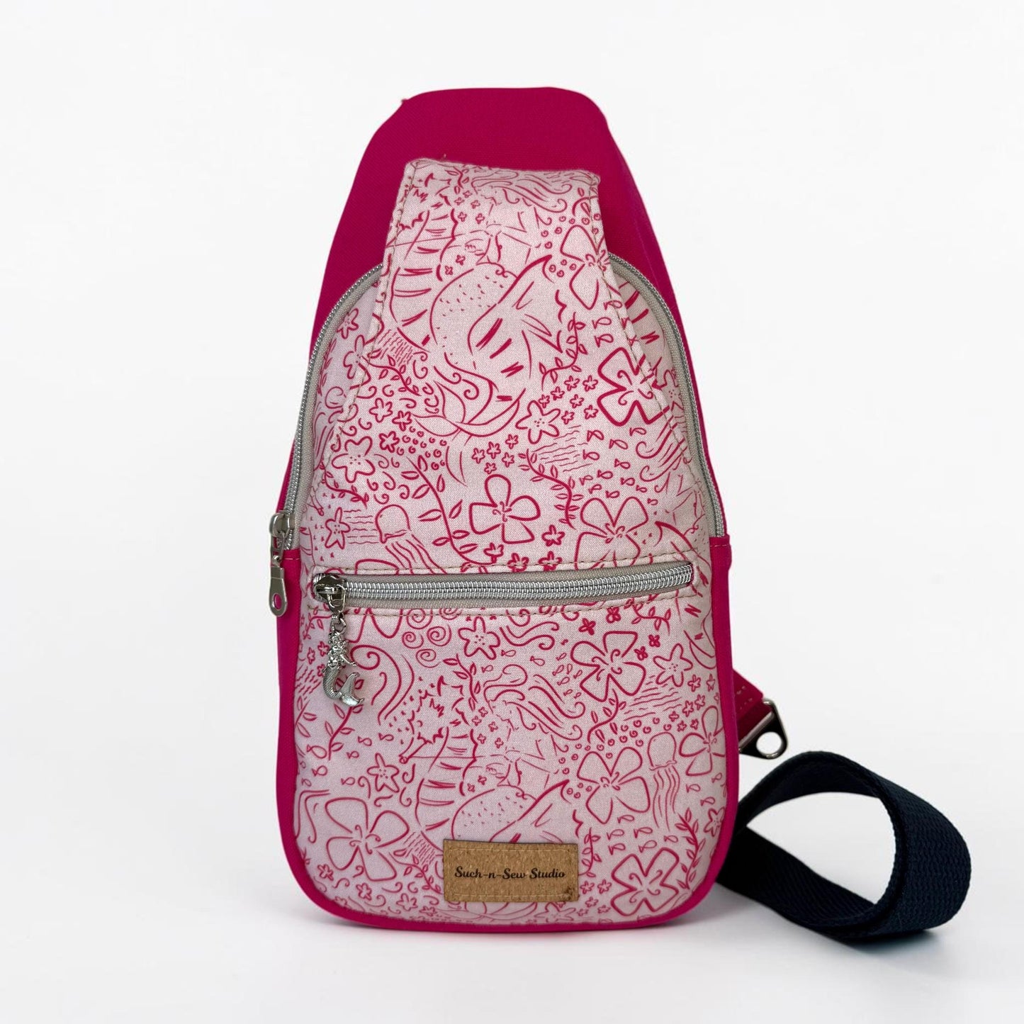 Mermaid on a Seahorse Sling Bag Crossbody Retro Style
