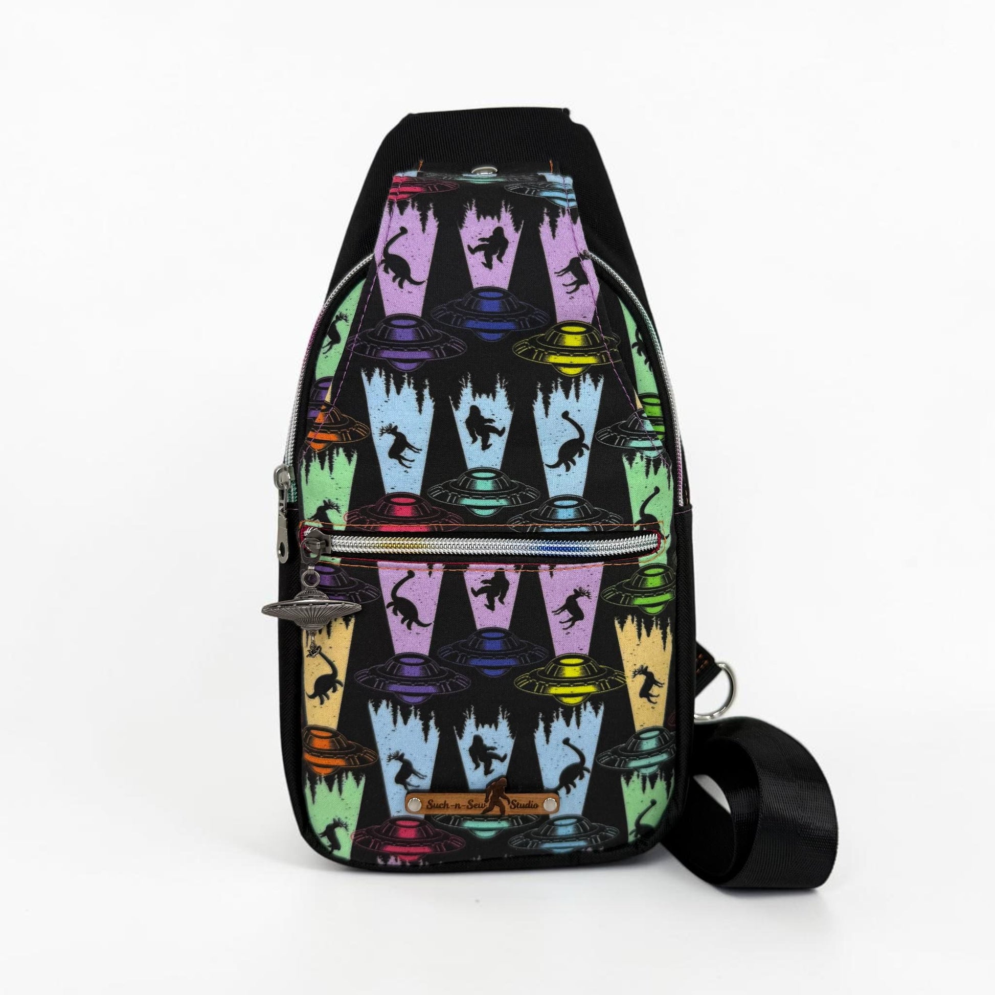 Cryptid Abduction Sling Bag Crossbody Retro Style