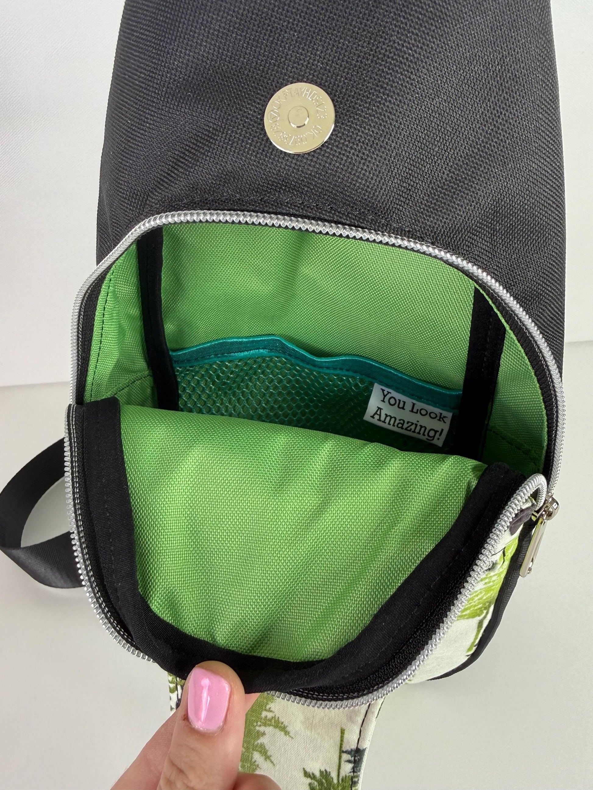 Peace Out Bigfoot Sling Bag Crossbody Retro Style