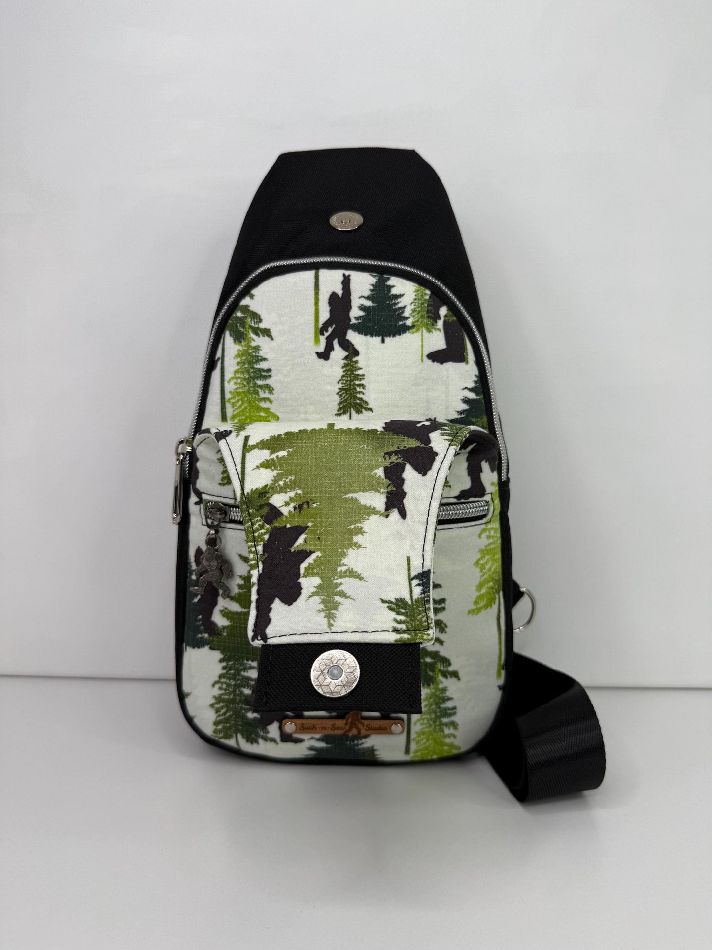 Peace Out Bigfoot Sling Bag Crossbody Retro Style