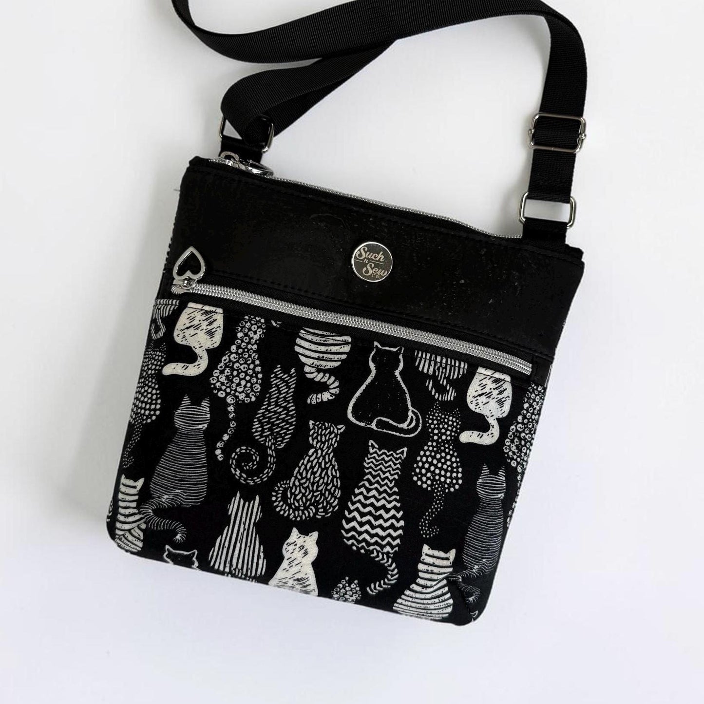 Illustrated Cats Crossbody Bag