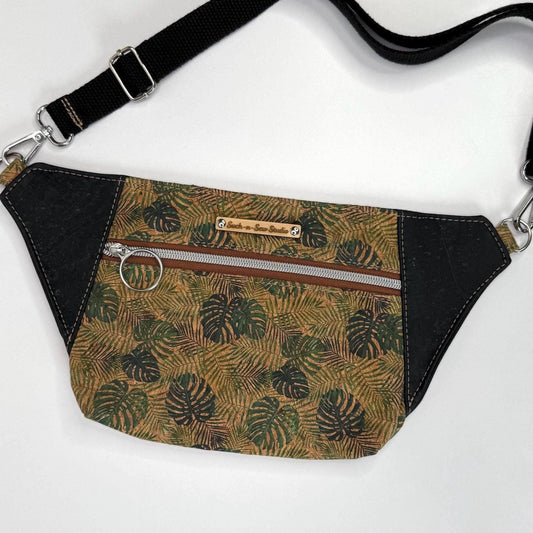 Monstera Cork Sling Bag Belt Bag