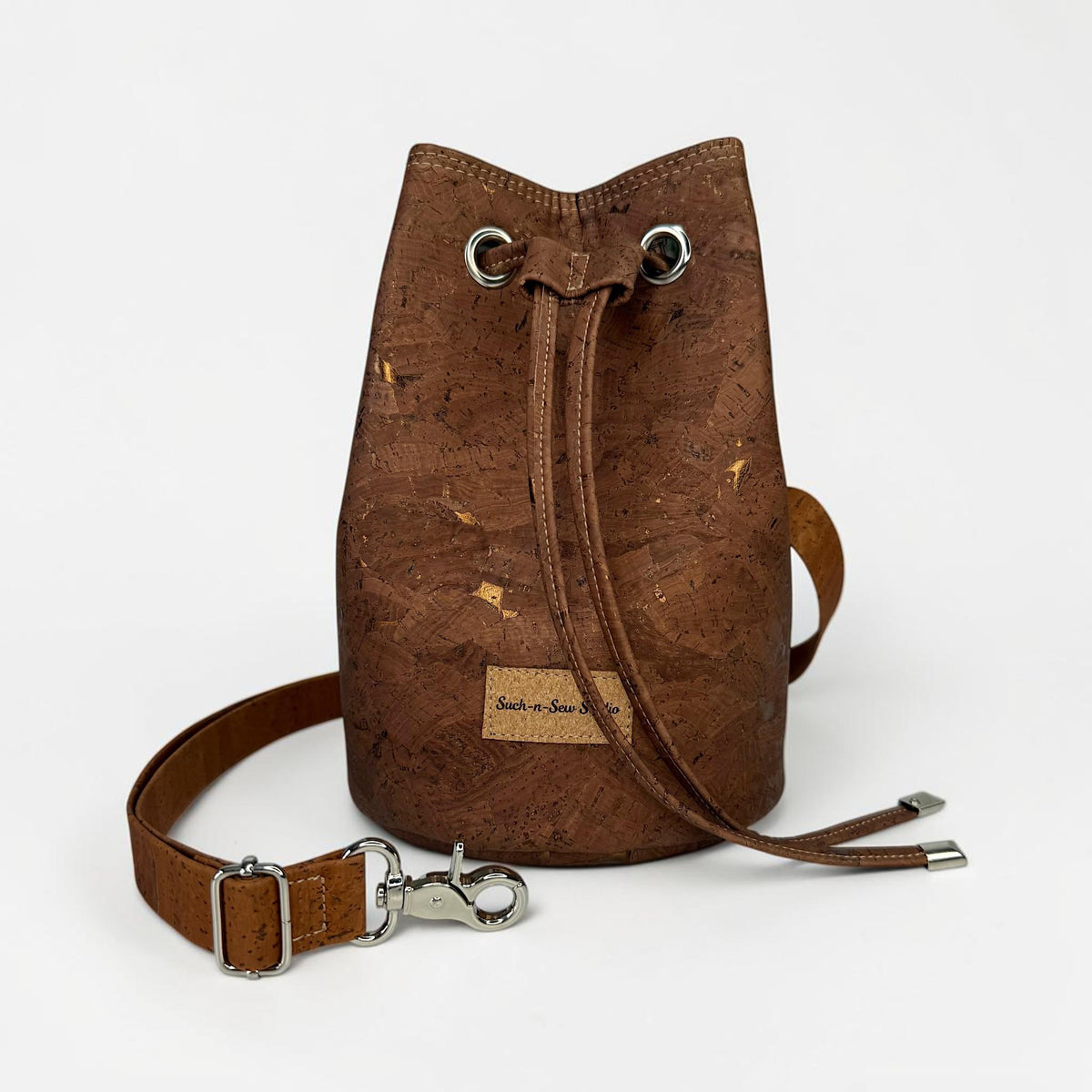 Shimmering Cork Bucket Bag