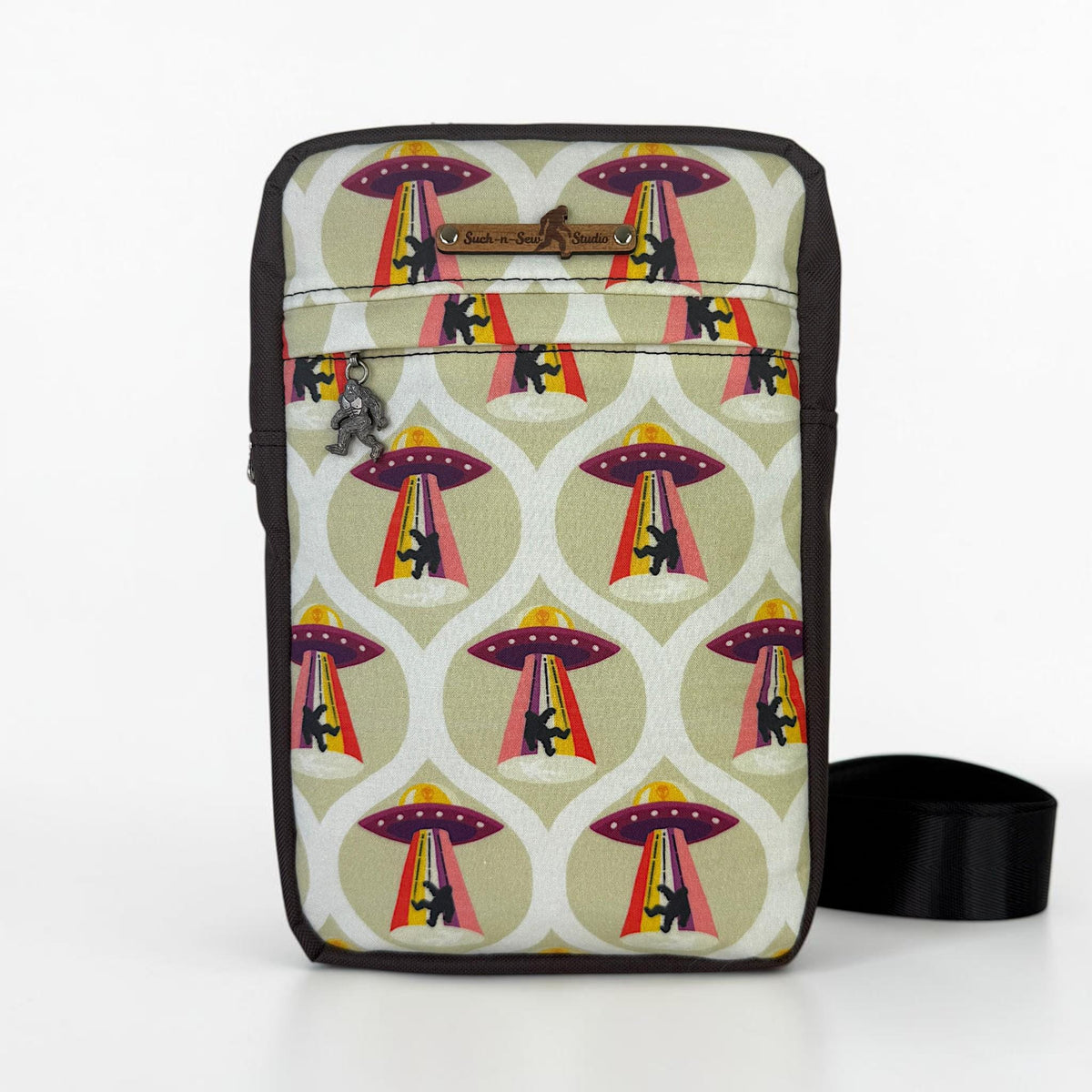 Aliens Abducting Bigfoot Sling Bag