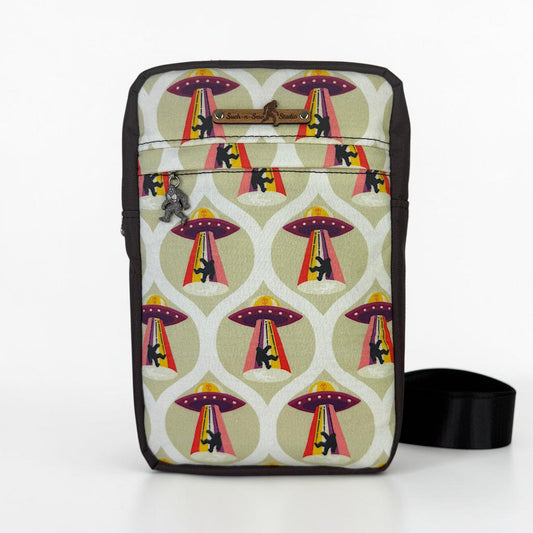 Groovy Aliens Abducting Bigfoot Sling Bag