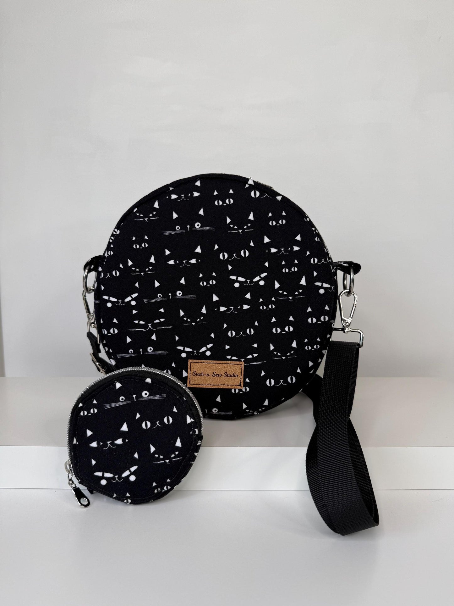 Curious Cats Circle Crossbody Bag Purse