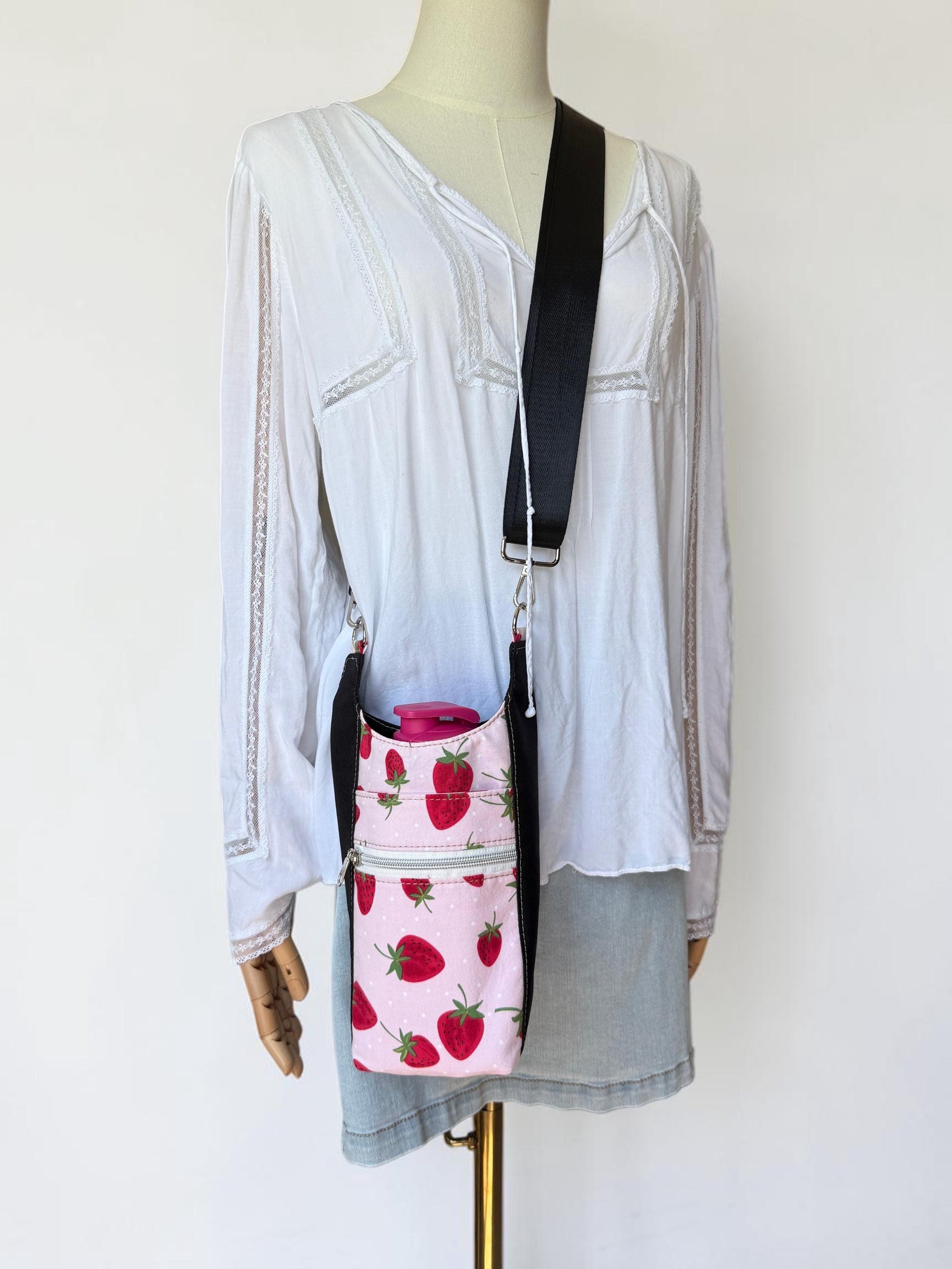 Strawberry Water Bottle Crossbody Bag H2O to Go