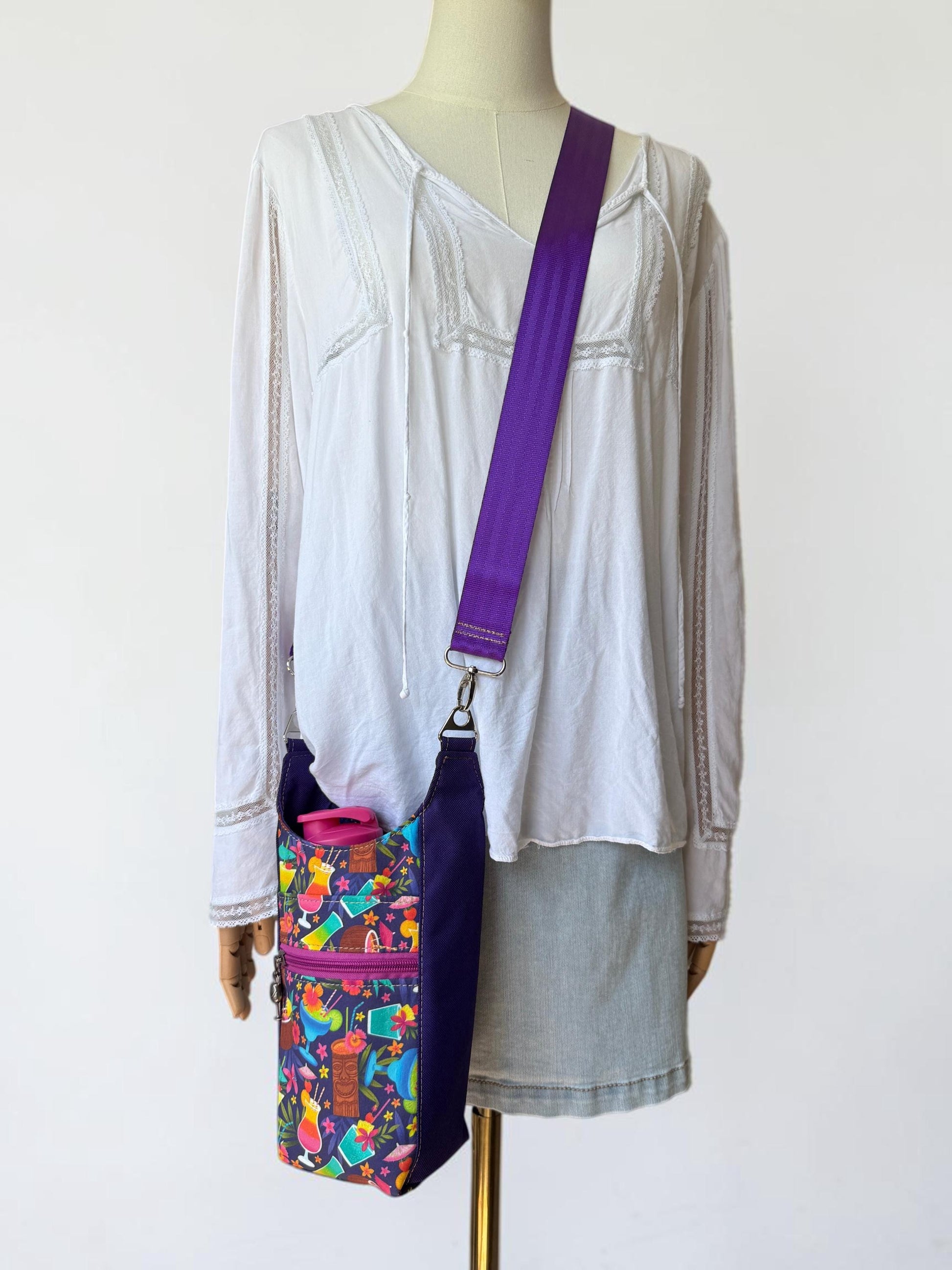 Tiki Bar Water Bottle Crossbody Bag H2O to Go