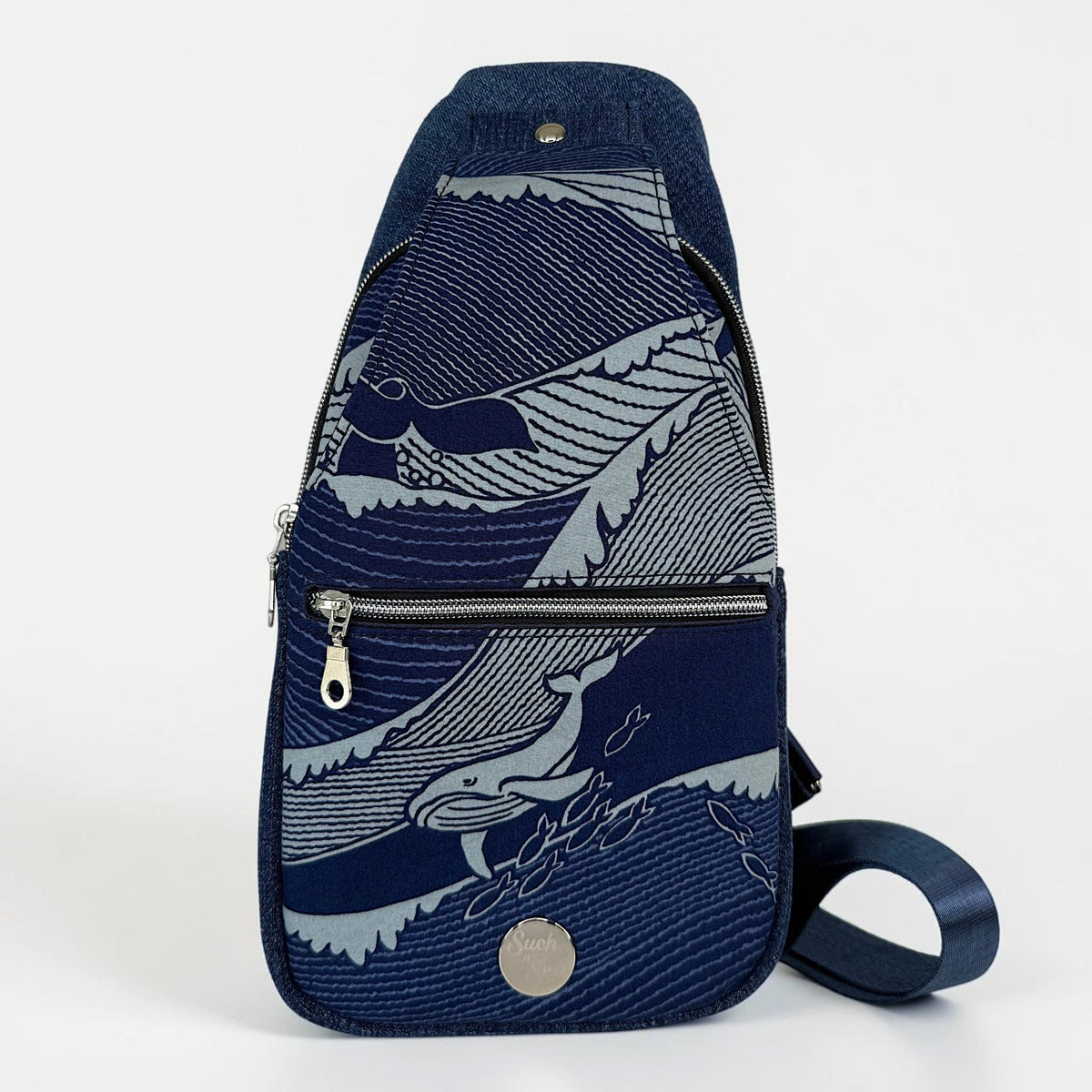 Whale Life with Denim Sling Bag