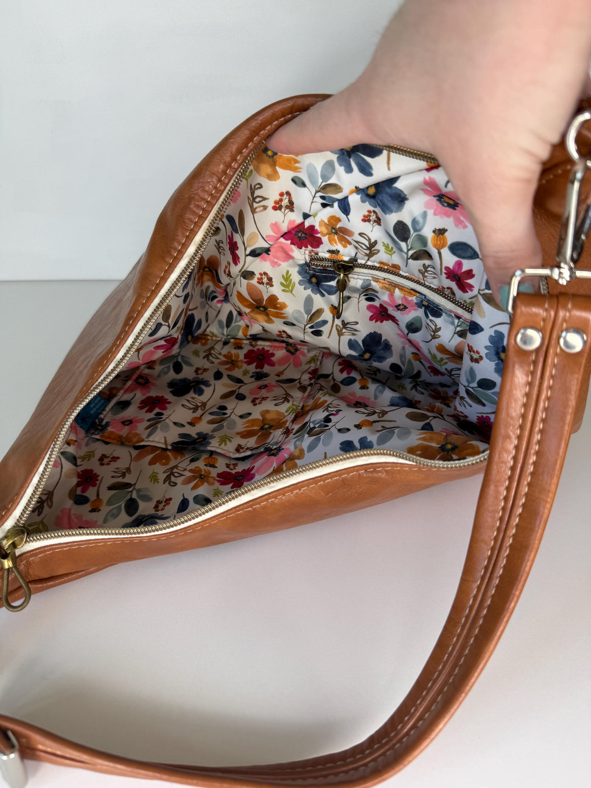 Faux Leather Triangular Shoulder Bag