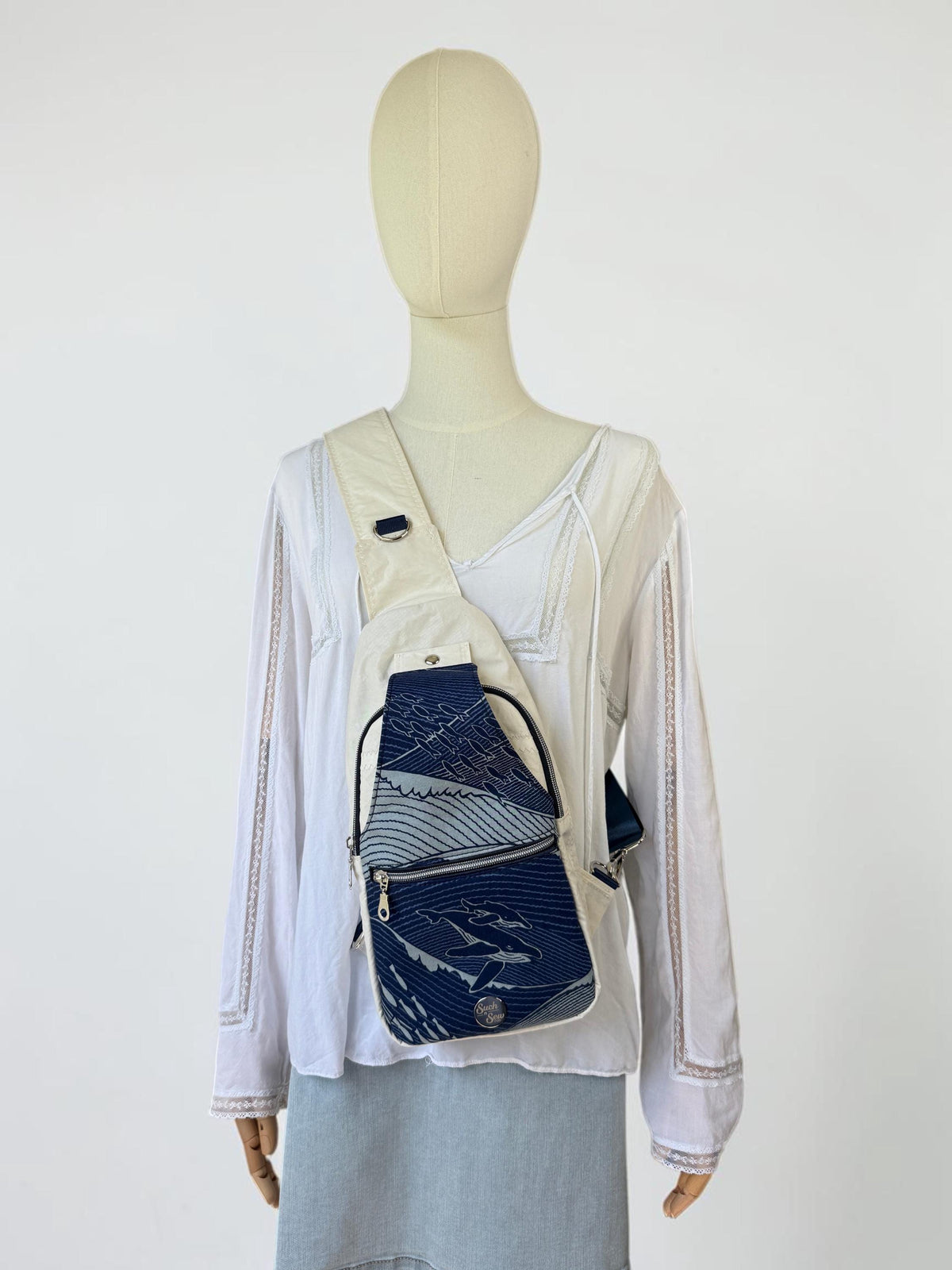 Oh Whale Sailcloth Sling Bag