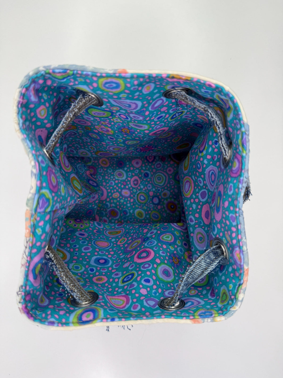 Upcycled Quilt Bucket Bag Crossbody Purse